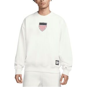 🆕 Nike White Team USA Solo Swoosh 1924 Pack Pullover Sweatshirt Men’s Size XS